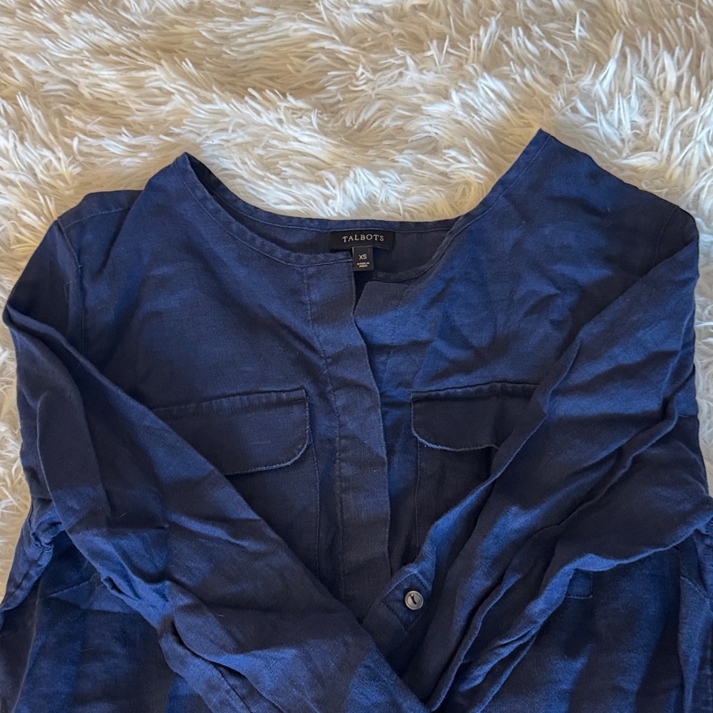 Talbots Dark Blue Button-Down Shirt